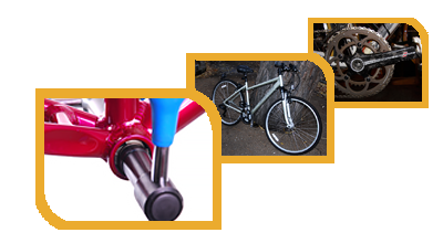 3 images of cycle parts and cycles